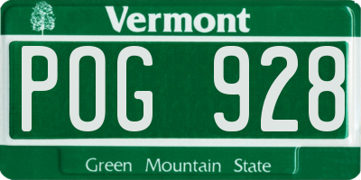 VT license plate POG928