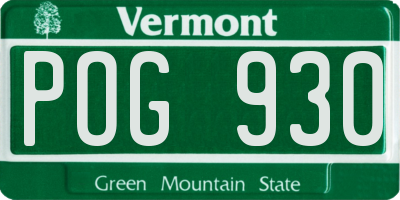 VT license plate POG930