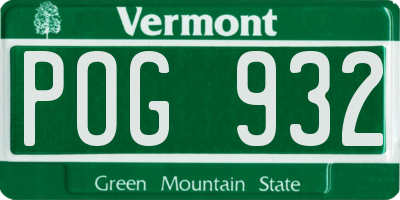 VT license plate POG932