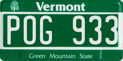 VT license plate POG933