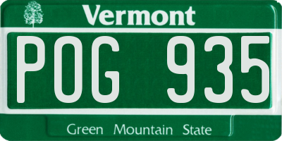 VT license plate POG935