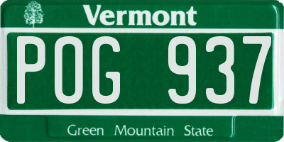 VT license plate POG937