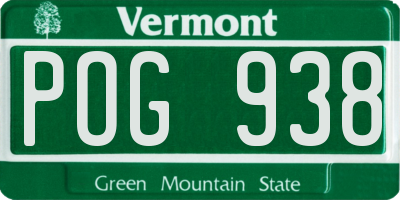 VT license plate POG938