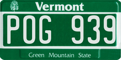 VT license plate POG939
