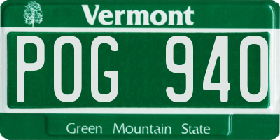 VT license plate POG940