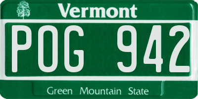 VT license plate POG942