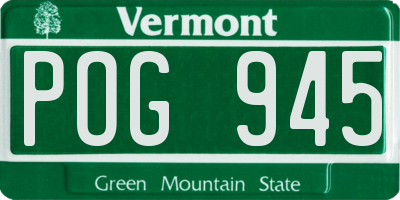 VT license plate POG945
