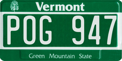 VT license plate POG947