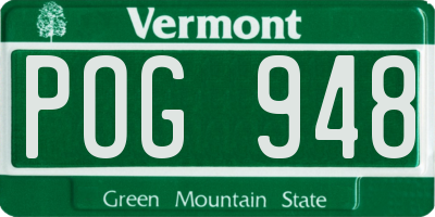 VT license plate POG948