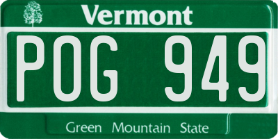 VT license plate POG949