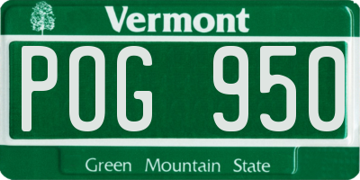 VT license plate POG950