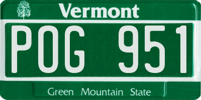 VT license plate POG951