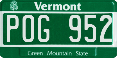VT license plate POG952