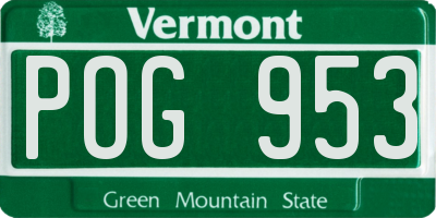 VT license plate POG953