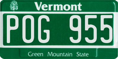 VT license plate POG955