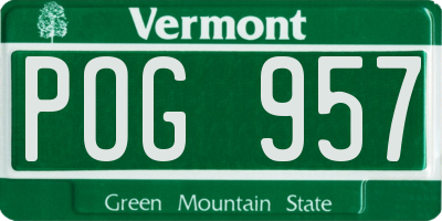 VT license plate POG957