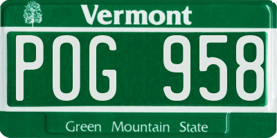 VT license plate POG958