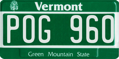VT license plate POG960