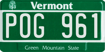 VT license plate POG961