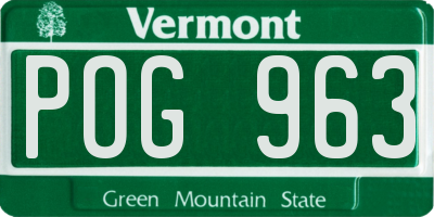 VT license plate POG963