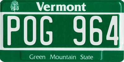 VT license plate POG964