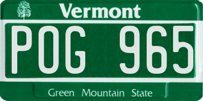 VT license plate POG965