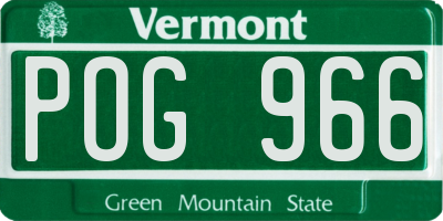 VT license plate POG966