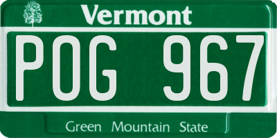 VT license plate POG967