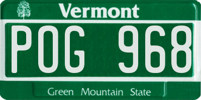 VT license plate POG968