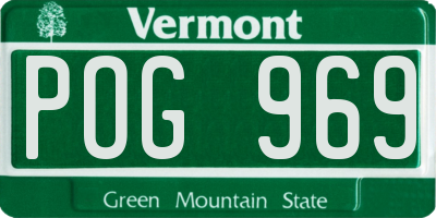 VT license plate POG969