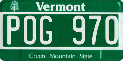 VT license plate POG970