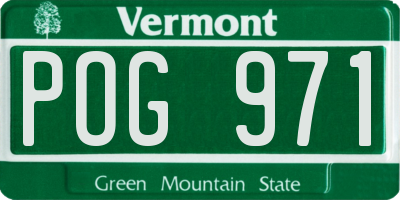 VT license plate POG971