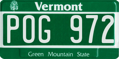 VT license plate POG972