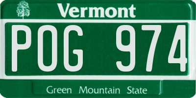 VT license plate POG974