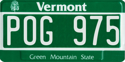 VT license plate POG975