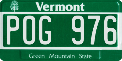 VT license plate POG976