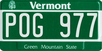 VT license plate POG977
