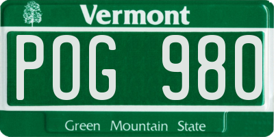 VT license plate POG980