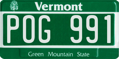 VT license plate POG991