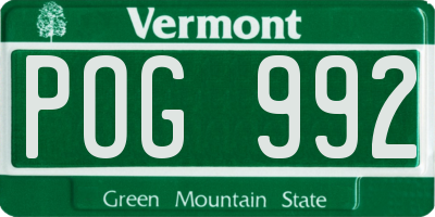 VT license plate POG992
