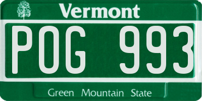 VT license plate POG993