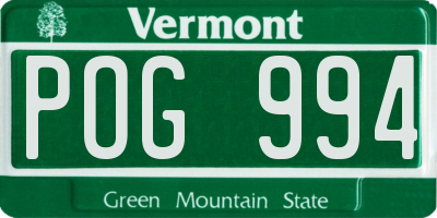 VT license plate POG994