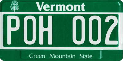 VT license plate POH002