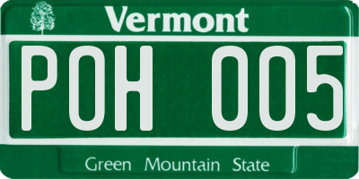 VT license plate POH005