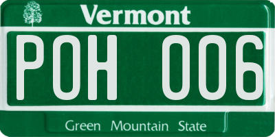 VT license plate POH006