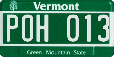 VT license plate POH013