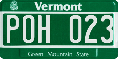 VT license plate POH023