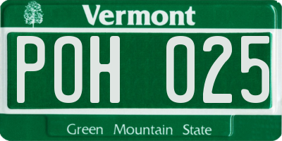 VT license plate POH025