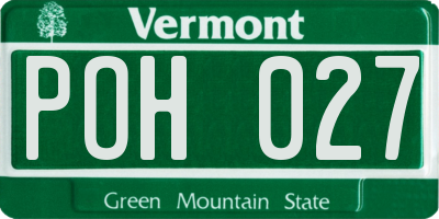 VT license plate POH027