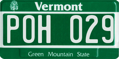 VT license plate POH029